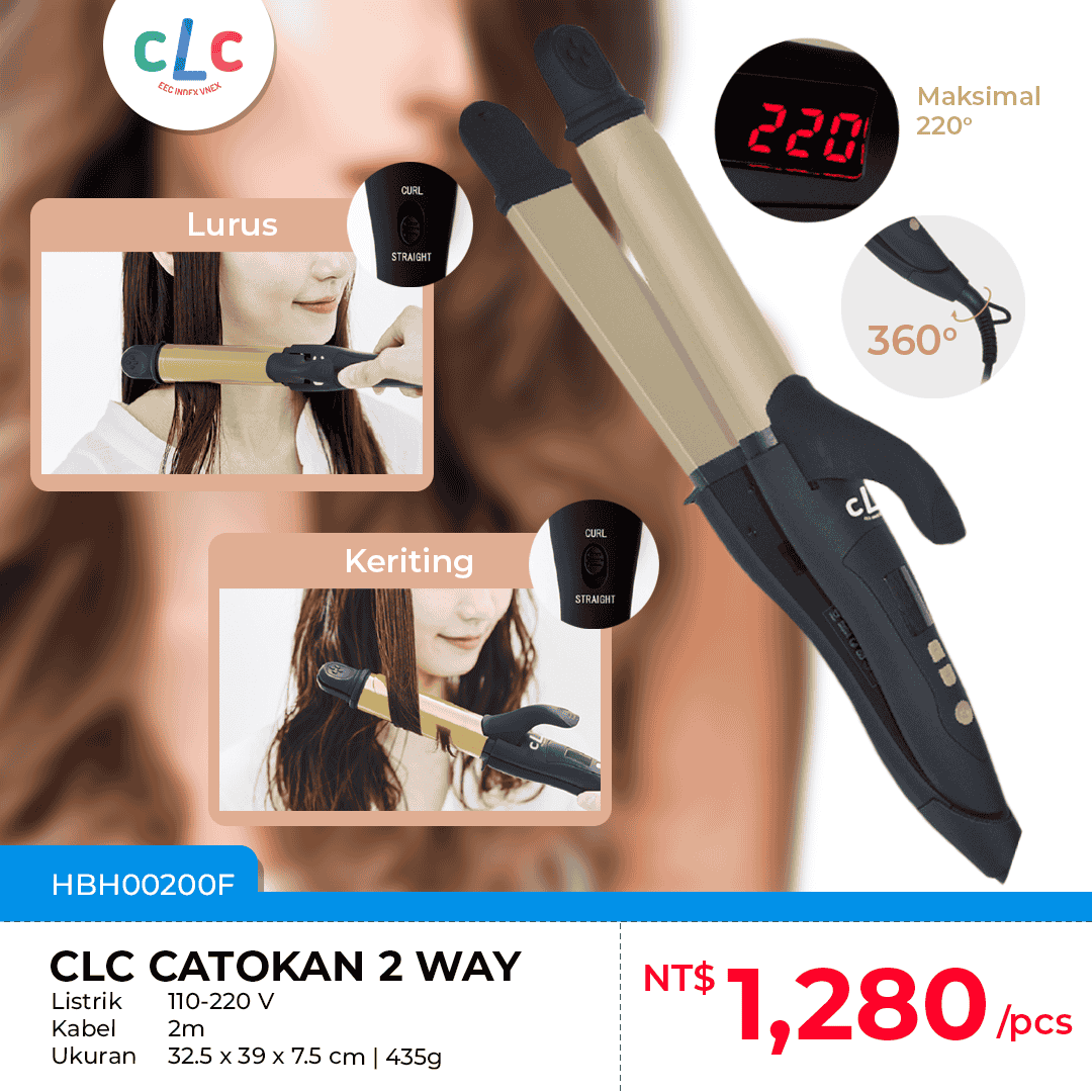 CLC 2 Way Hair Straightener&Curler