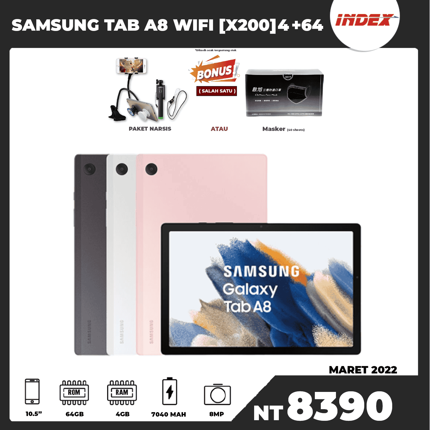 SAMSUNG TAB A8 WIFI [X200] 4+64